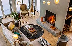 Tapis rond - Vieste (anthracite/doré)