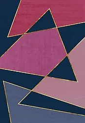 Tapis Wilton - Jade (bleu foncé/rose)