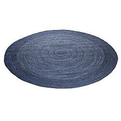 Tapis rond en jute - Amasia (bleu)