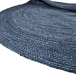 Tapis rond en jute - Amasia (bleu)