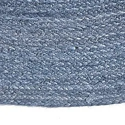 Tapis rond en jute - Amasia (bleu)