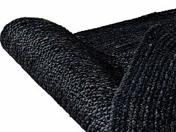 Tapis rond en jute - Amasia (bleu foncé)