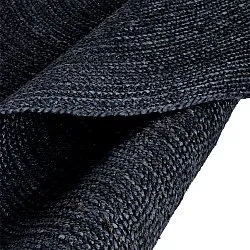 Tapis rond en jute - Amasia (bleu foncé)