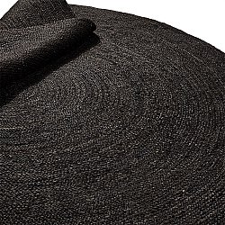 Tapis rond en jute - Amasia (noir)