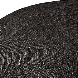 Tapis rond en jute - Amasia (noir)