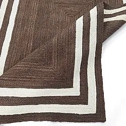 Tapis chanvre - Jessore (marron/blanc)