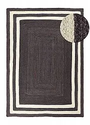 Tapis chanvre - Jessore (taupe foncé/blanc)