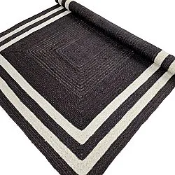 Tapis chanvre - Jessore (taupe foncé/blanc)