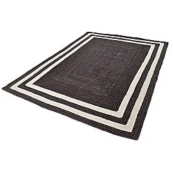 Tapis chanvre - Jessore (taupe foncé/blanc)