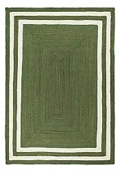 Tapis chanvre - Jessore (vert militaire/blanc)