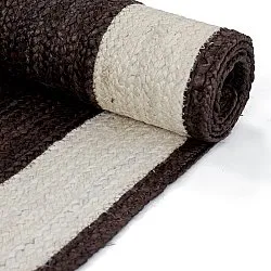 Tapis chanvre - Senaki (taupe foncé/blanc)
