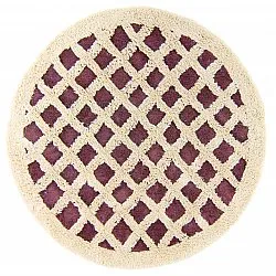 Tapis rond - Kara (marron/blanc cassé)