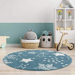 Tapis enfants - Stars Rond (bleu)
