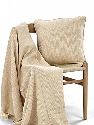 Housse de coussin - Denisa Fishbone (beige/blanc)