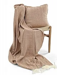 Housse de coussin - Denisa Fishbone (marron/blanc)