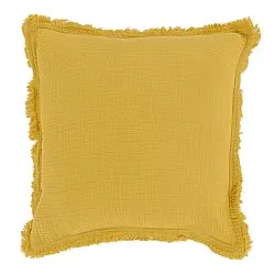 Housse de coussin - Dorena (jaune moutarde)