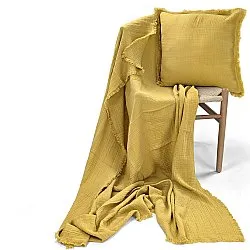 Housse de coussin - Dorena (jaune moutarde)