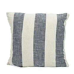 Taie d'oreiller - Kora stripe cotton cushion cover (crème/marine)