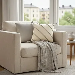 Housse de coussin - Montreux (blanc cassé/gris)