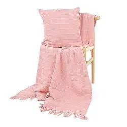 Couvertures - Nalani cotton throw (rose)