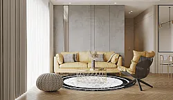 Tapis rond - Amaliada (noir/blanc)