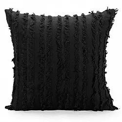 Housse de coussin - Boho Linen 45 x 45 cm (noir)