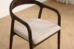 Fauteuil à accoudoirs - Aspa (brun foncé/beige) - 2 pièces