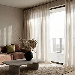 Rideaux Lot de 2 - Rideau mélange lin Lumira (crème)