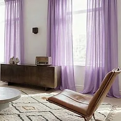 Rideaux Lot de 2 - Rideau mélange lin Lumira (violet)