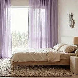 Rideaux Lot de 2 - Rideau mélange lin Lumira (violet)