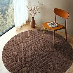 Tapis rond - Amberley Natural Cotton Shaggy (marron)