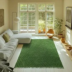 Tapis à poils longs - Amberley Natural Cotton Shaggy (vert)