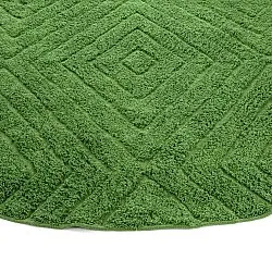 Tapis rond - Amberley Natural Cotton Shaggy (vert)