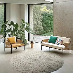 Tapis rond - Amberley Natural Cotton Shaggy (umazano bela)