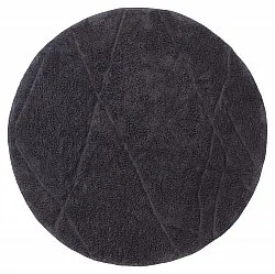 Tapis rond - Andrea Natural Cotton Shaggy (noir)