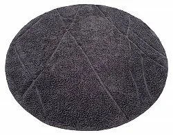 Tapis rond - Andrea Natural Cotton Shaggy (noir)