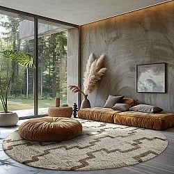 Tapis rond - Arlon Natural Cotton Shaggy (beige)
