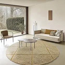Tapis rond - Bellevue Natural Cotton Shaggy (beige/marron)