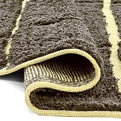 Tapis rond - Bellevue Natural Cotton Shaggy (marron/jaune)