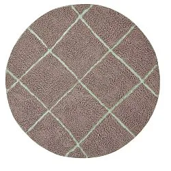 Tapis rond - Bellevue Natural Cotton Shaggy (taupe/vert)