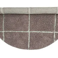 Tapis rond - Bellevue Natural Cotton Shaggy (taupe/vert)