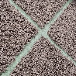 Tapis rond - Bellevue Natural Cotton Shaggy (taupe/vert)