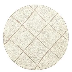 Tapis rond - Bellevue Natural Cotton Shaggy (blanc cassé/beige)