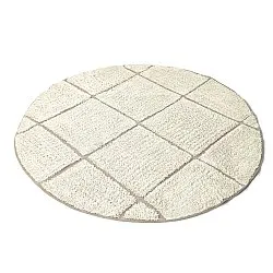 Tapis rond - Bellevue Natural Cotton Shaggy (blanc cassé/beige)