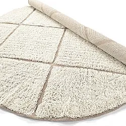 Tapis rond - Bellevue Natural Cotton Shaggy (blanc cassé/beige)