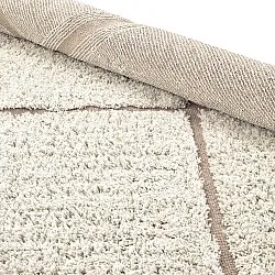 Tapis rond - Bellevue Natural Cotton Shaggy (blanc cassé/beige)