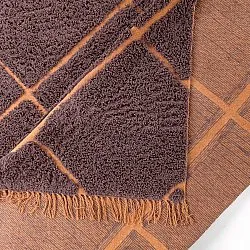 Tapis à poils longs - Bellevue Natural Cotton Shaggy (rouge/orange)
