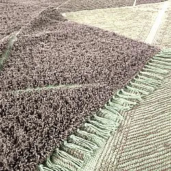 Tapis à poils longs - Bellevue Natural Cotton Shaggy (taupe/vert)