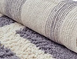 Tapis rond - Bergamo Natural Cotton Shaggy (gris/blanc)