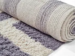 Tapis shaggy - Bergamo Natural Cotton Shaggy (gris/blanc)